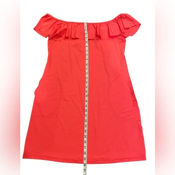 Tommy Bahama Off the Shoulder Spa Dress Size Medium Coral Coast Color - Picture 11 of 11